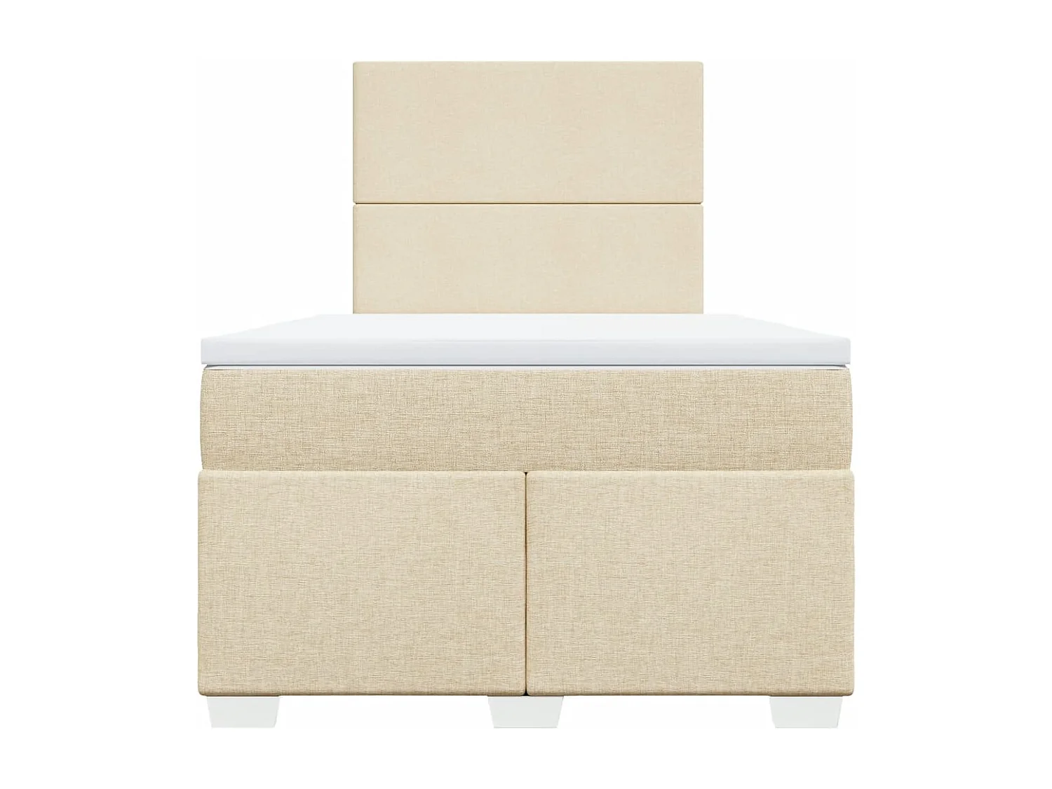 Boxspring met matras stof crèmekleurig 120x200 cm