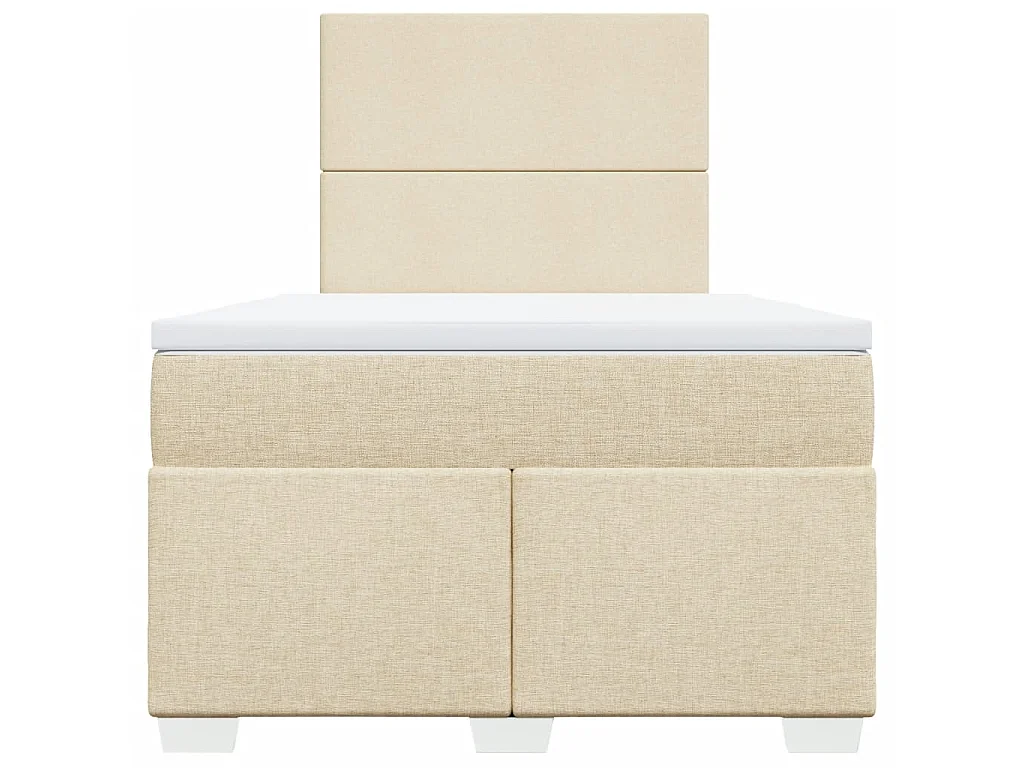 Boxspringbett mit Matratze Creme 120x200 cm Stoff