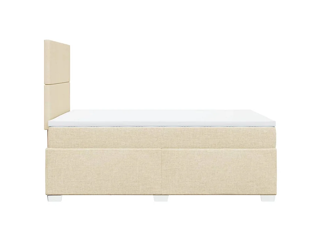 Boxspringbett mit Matratze Creme 120x200 cm Stoff