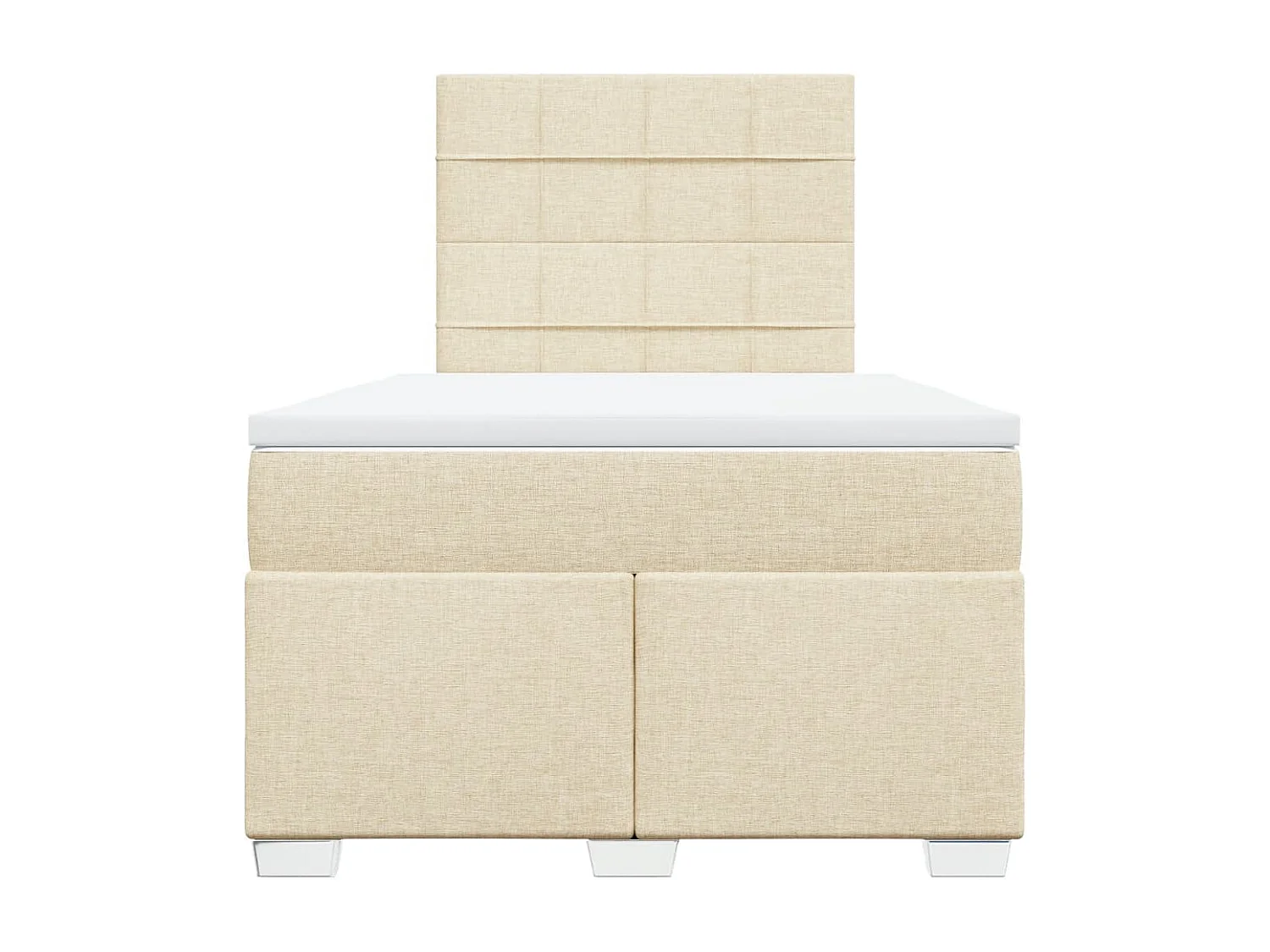 Sommier à lattes de lit avec matelas Crème 120x200 cm Tissu