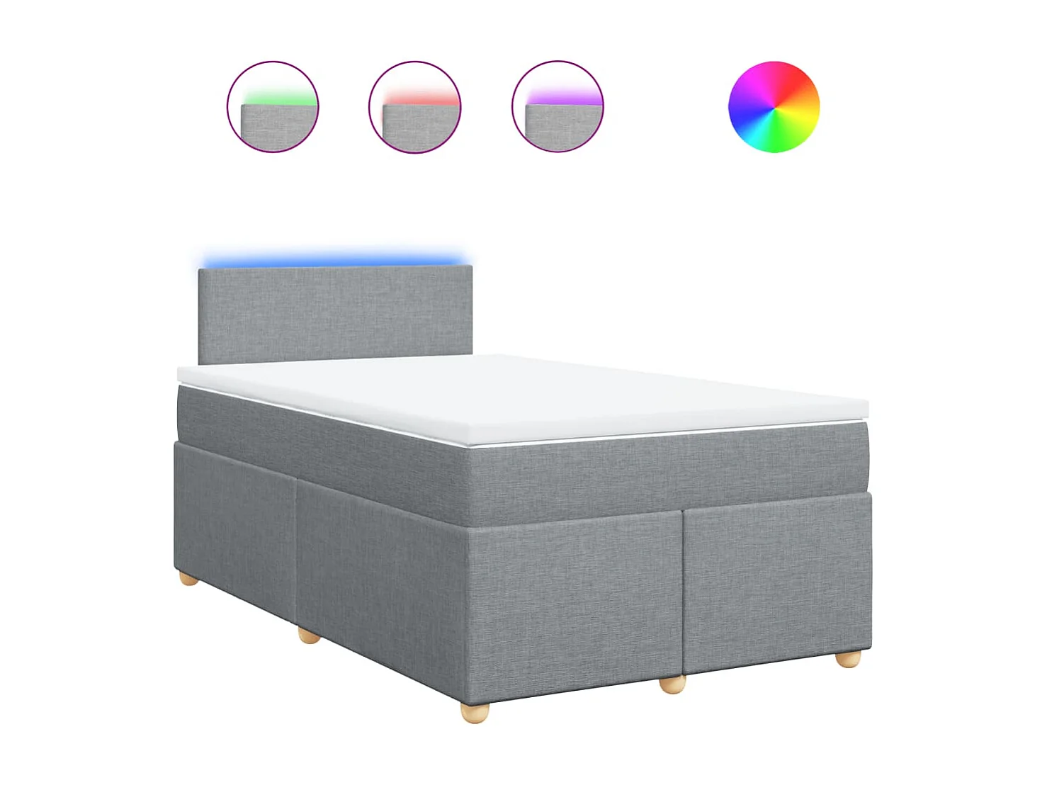 Sommier à lattes de lit avec matelas Gris clair 120x200cm Tissu