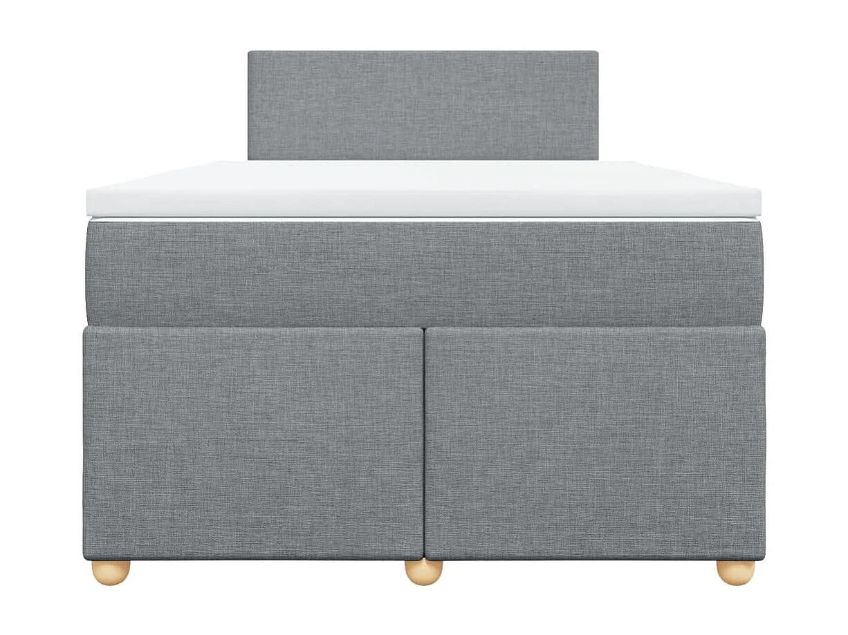 Boxspringbett mit Matratze Hellgrau 120x200 cm Stoff
