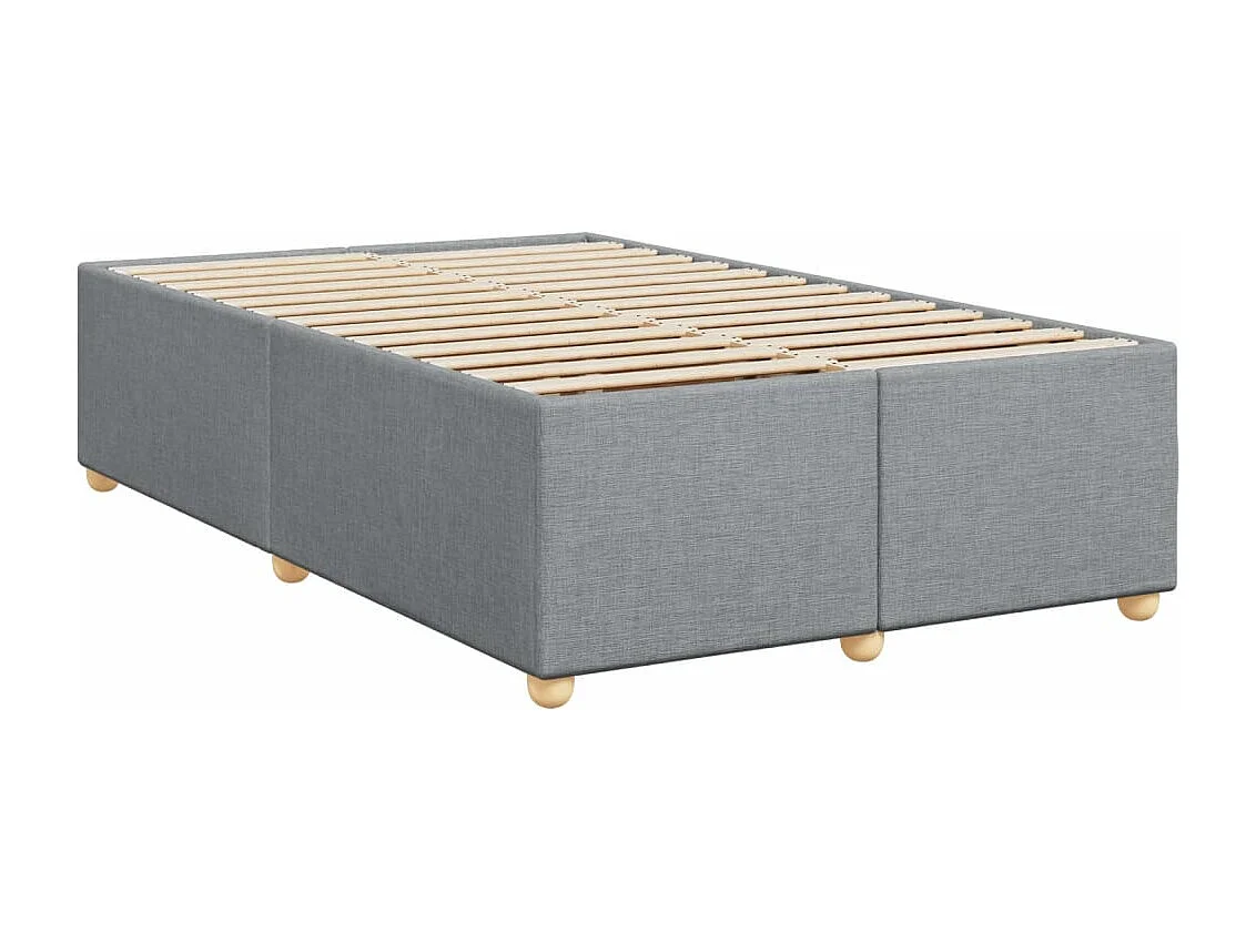 Boxspringbett mit Matratze Hellgrau 120x200 cm Stoff