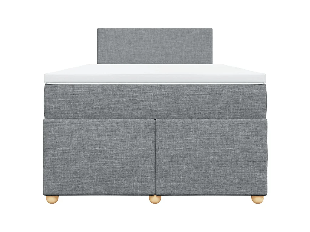 Cama box spring con colchón tela gris claro 120x200 cm
