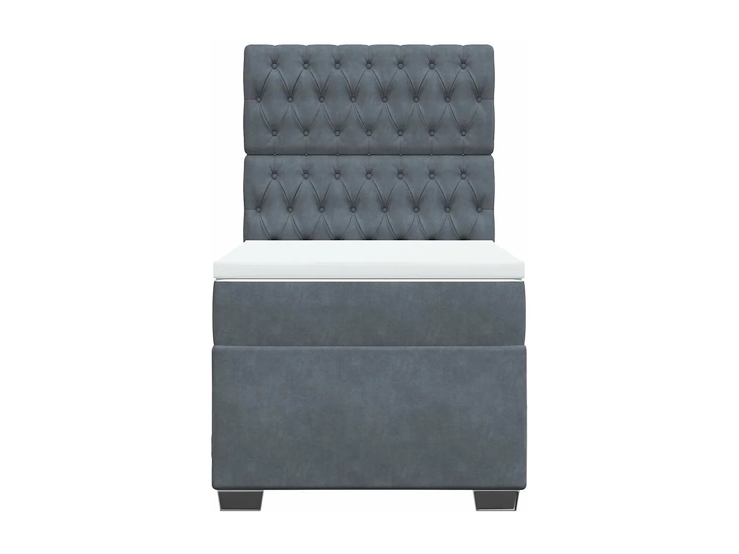 Sommier à lattes de lit et matelas Gris foncé 90x200 cm Velours