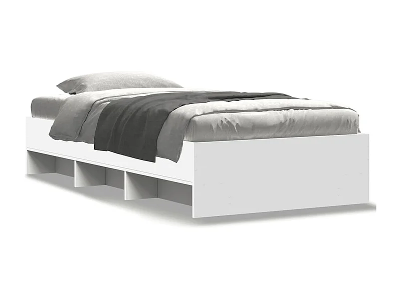 Bedframe bewerkt hout wit 90x190 cm