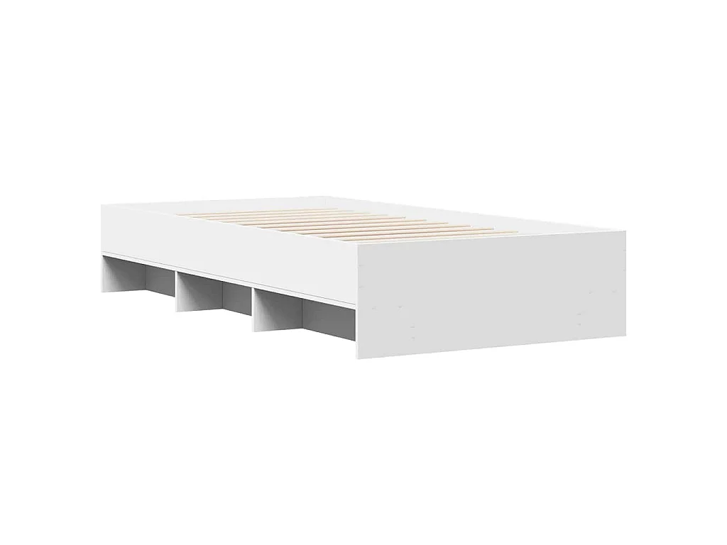 Bedframe bewerkt hout wit 90x190 cm