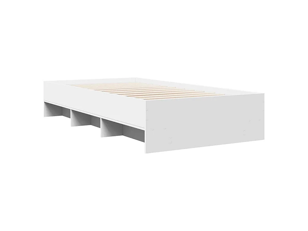 Bedframe bewerkt hout wit 90x190 cm