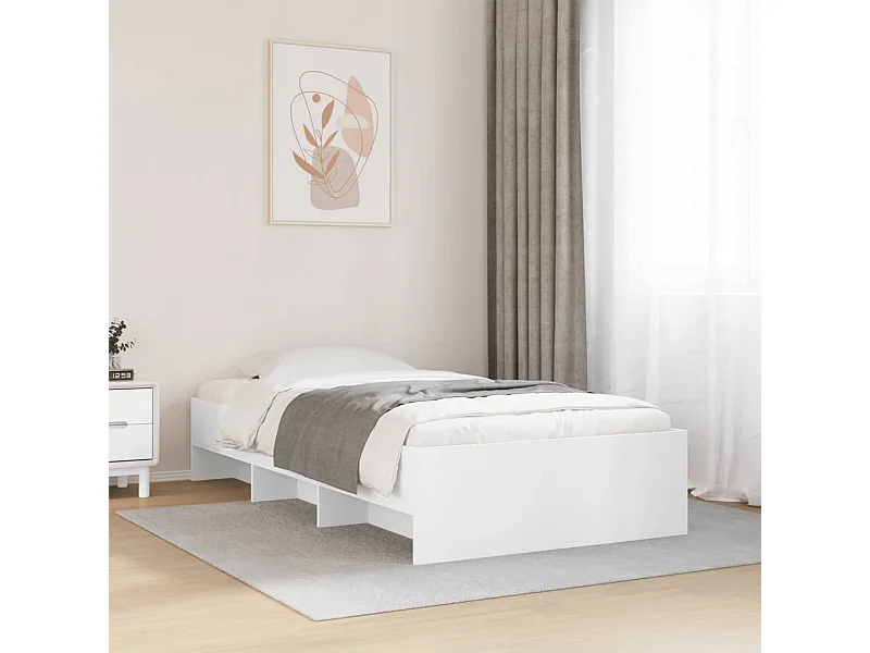 Cadre de lit sans matelas blanc 90x190 cm bois d'ingénierie