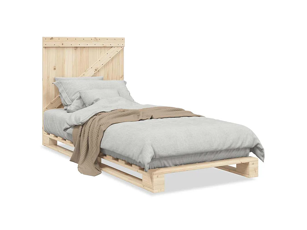 Cadre de lit sans matelas avec tête de lit 90x200 cm
