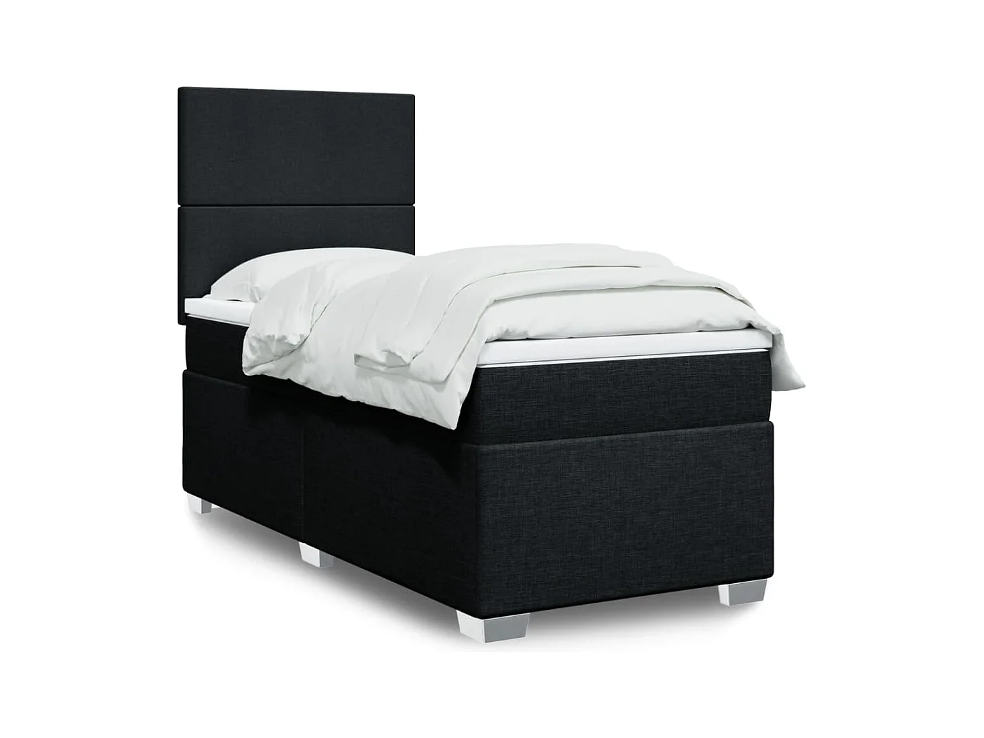 Boxspringbett mit Matratze Schwarz 90x190 cm Stoff