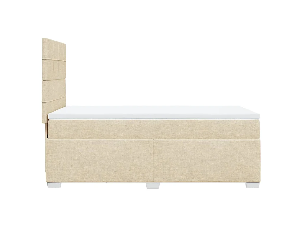 Boxspringbett mit Matratze Creme 90x190 cm Stoff