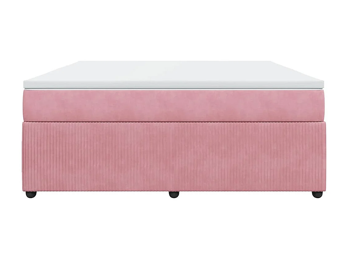 Boxspring met matras fluweel roze 180x200 cm