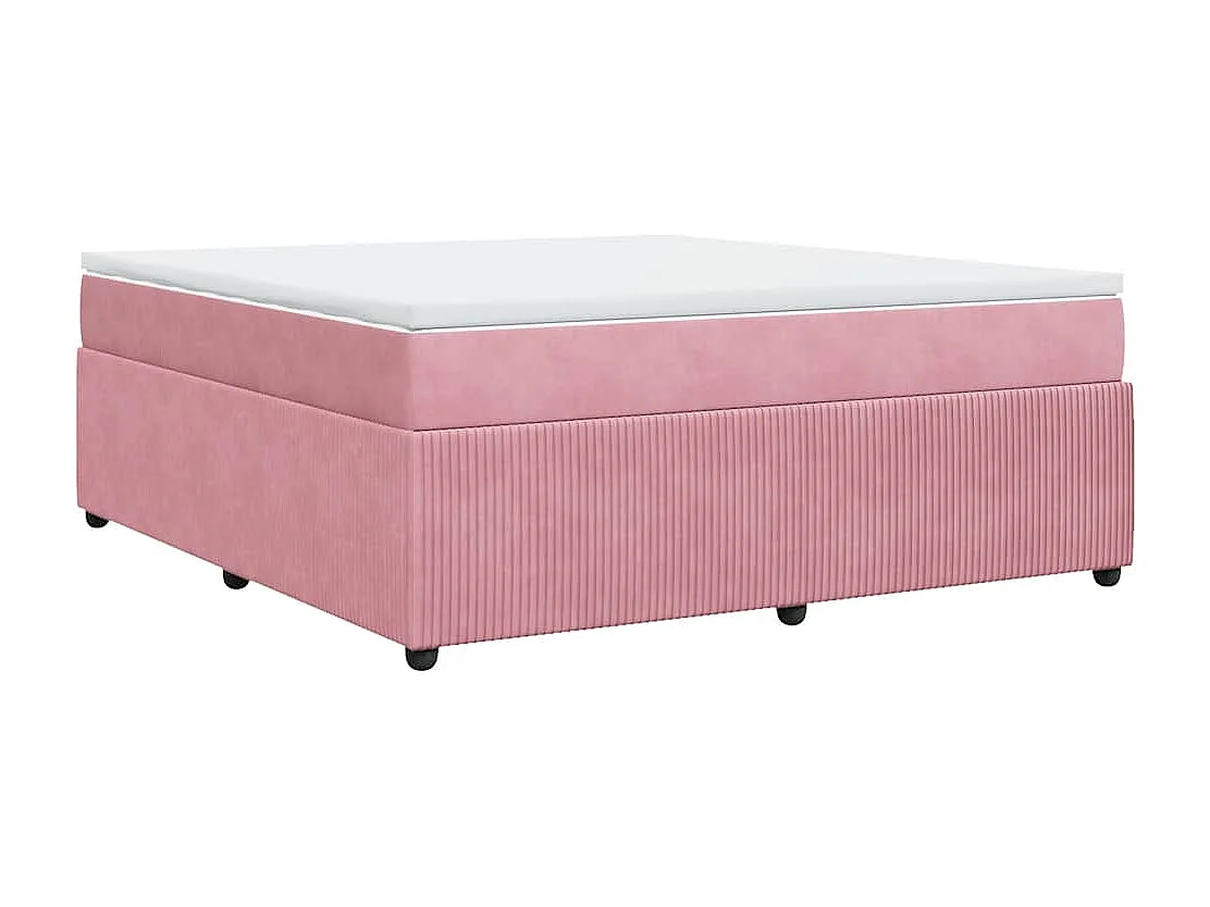 Boxspring met matras fluweel roze 180x200 cm