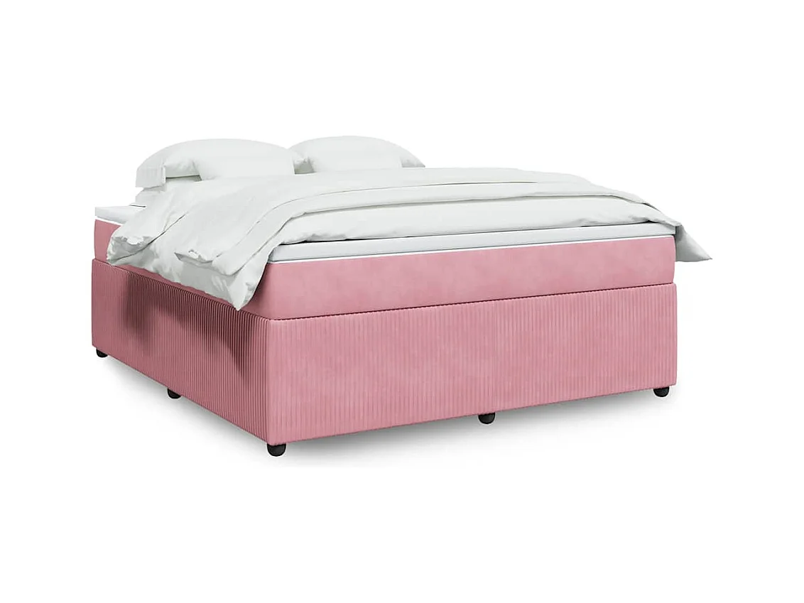 Boxspringbett mit Matratze Rosa 180x200 cm Samt