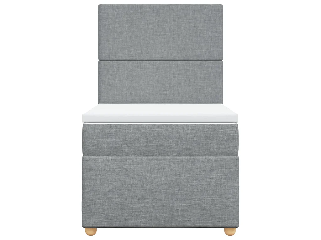 Boxspring met matras stof lichtgrijs 100x200 cm