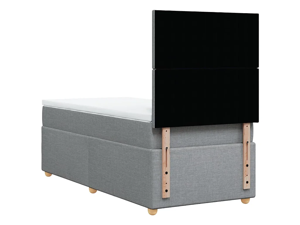 Boxspring met matras stof lichtgrijs 100x200 cm