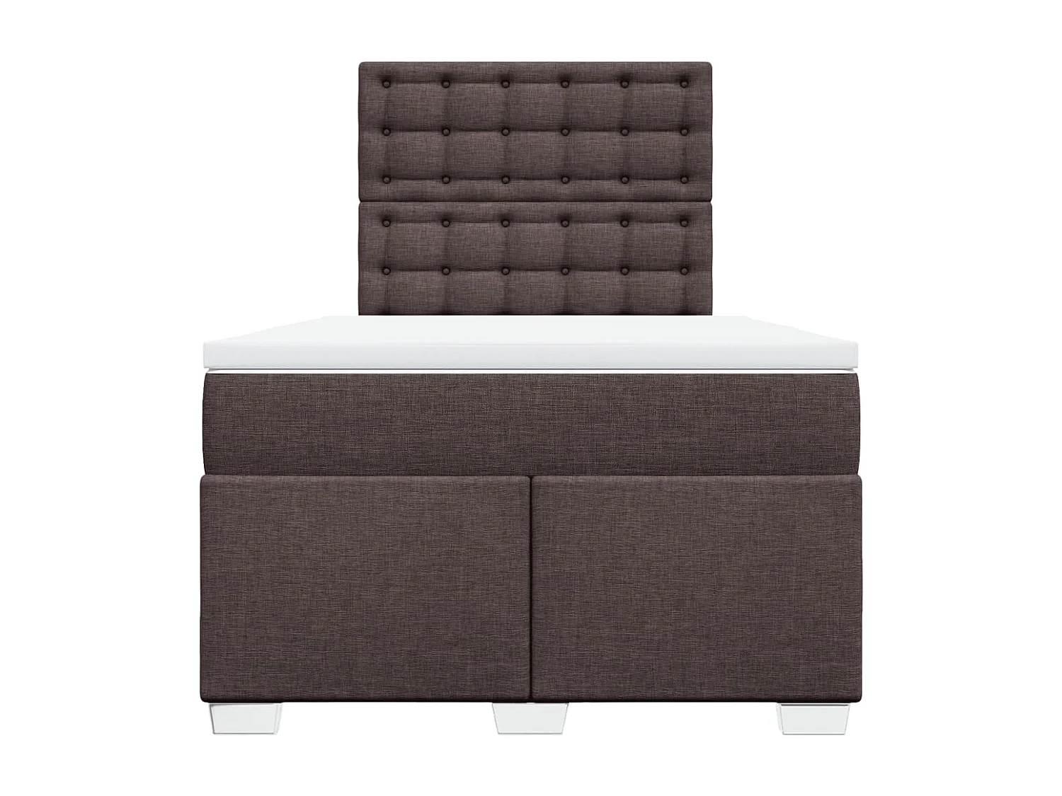 Cama box spring con colchón tela marrón oscuro 120x200 cm