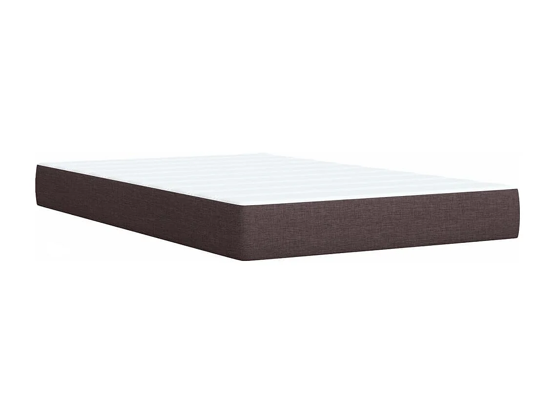 Cama box spring con colchón tela marrón oscuro 120x200 cm