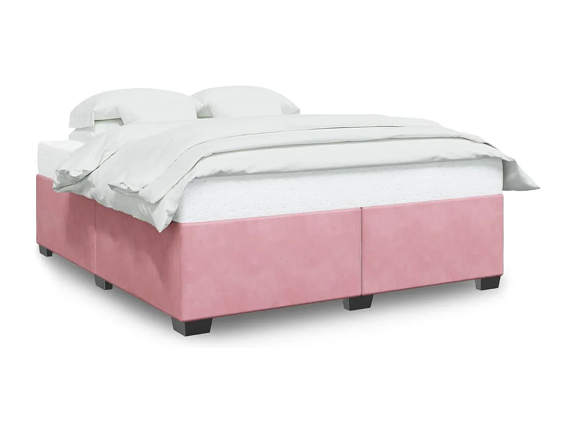 Cadre de lit sans matelas rose 180x200 cm velours