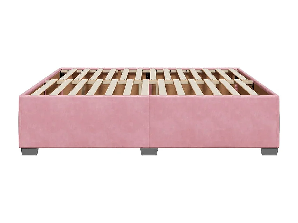 Cadre de lit sans matelas rose 180x200 cm velours