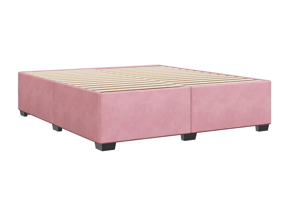 Cadre de lit sans matelas rose 180x200 cm velours