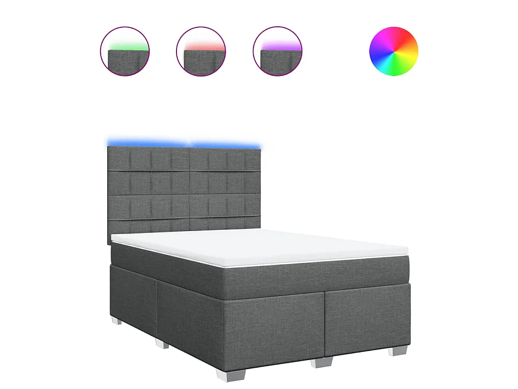 Boxspringbett mit Matratze Dunkelgrau 160x200 cm Stoff