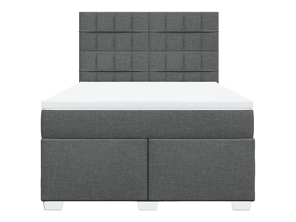 Boxspringbett mit Matratze Dunkelgrau 160x200 cm Stoff