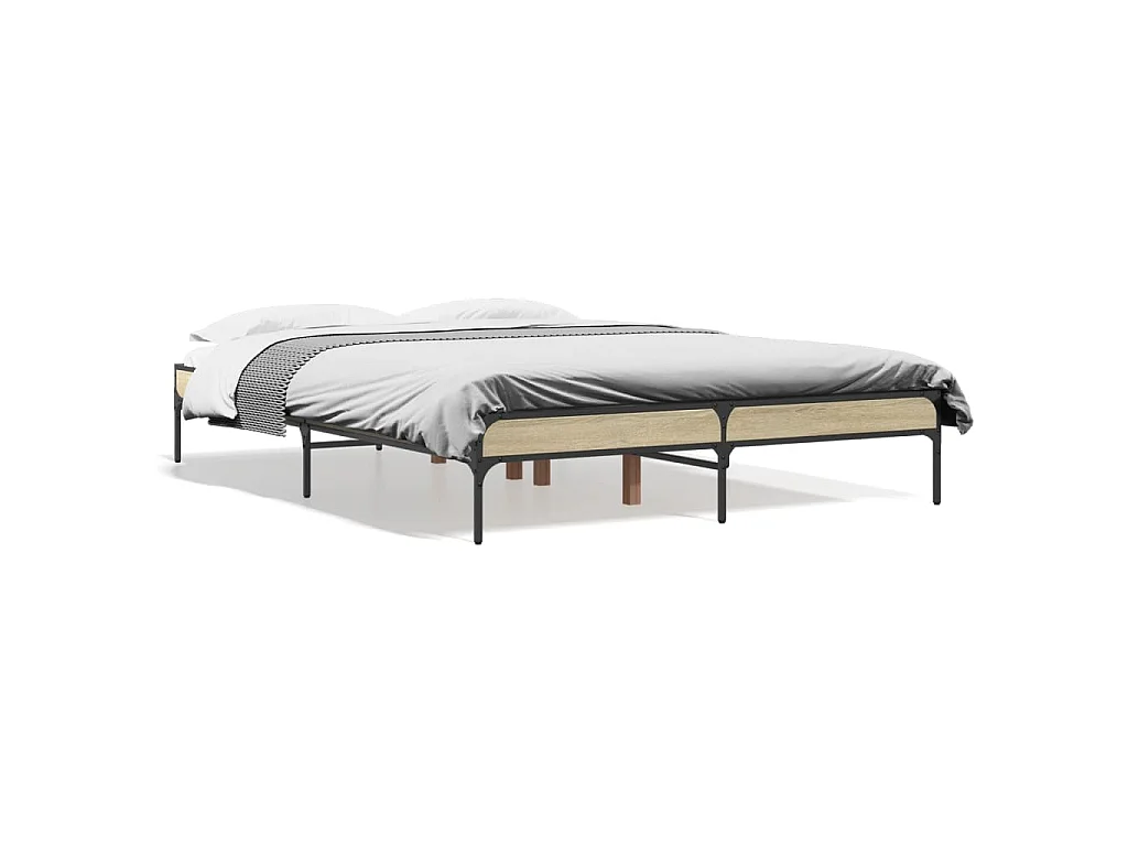 Cadre de lit sans matelas chêne sonoma 140x190 cm