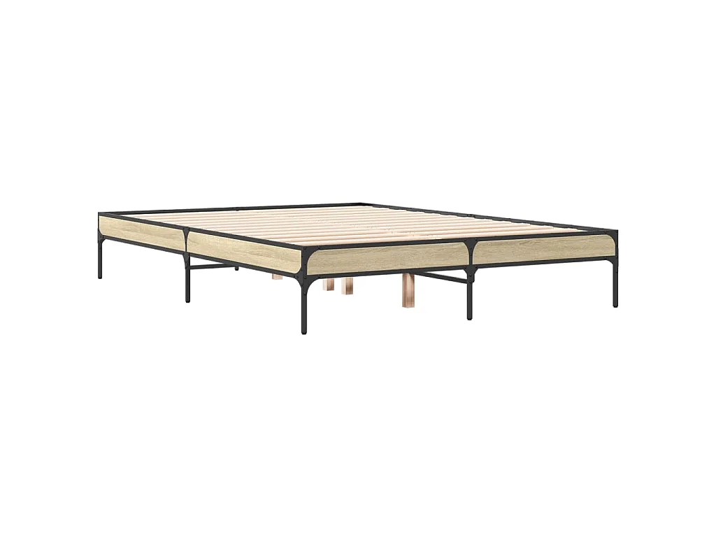 Cadre de lit sans matelas chêne sonoma 140x190 cm