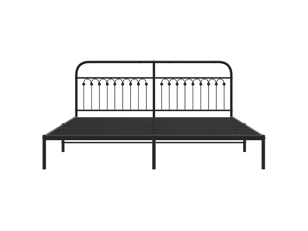 Estructura cama sin colchón con cabecero metal negro 200x200 cm