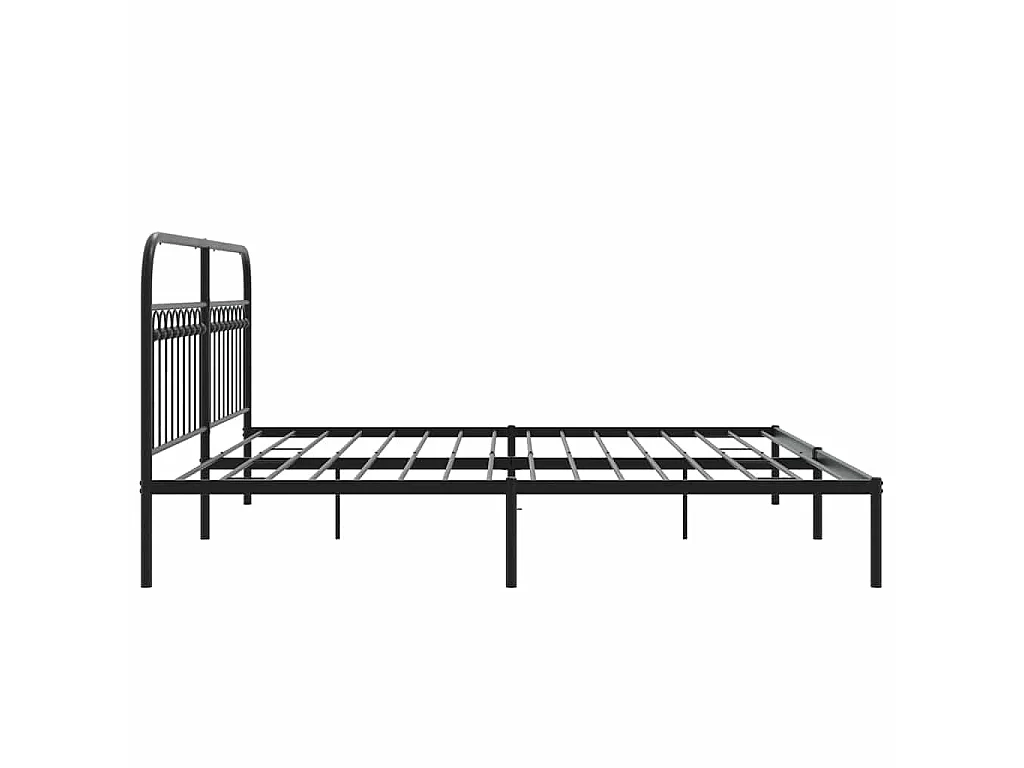 Estructura cama sin colchón con cabecero metal negro 200x200 cm