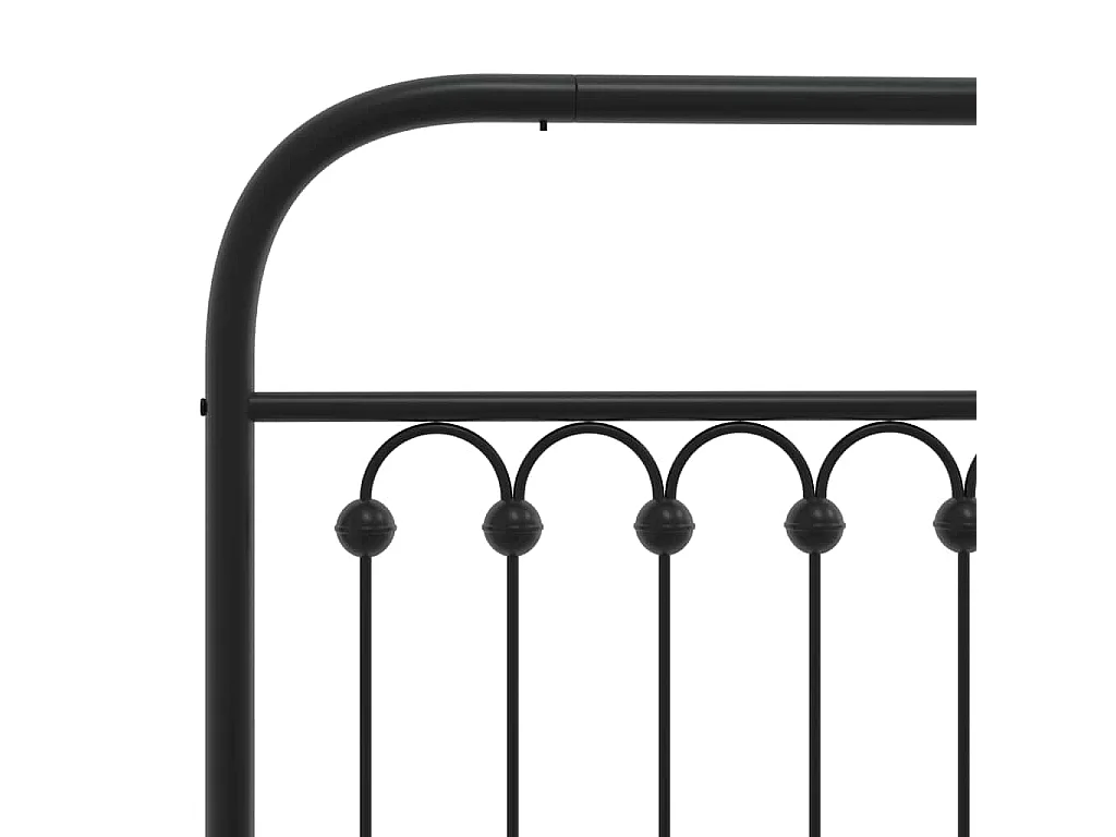 Estructura cama sin colchón con cabecero metal negro 200x200 cm