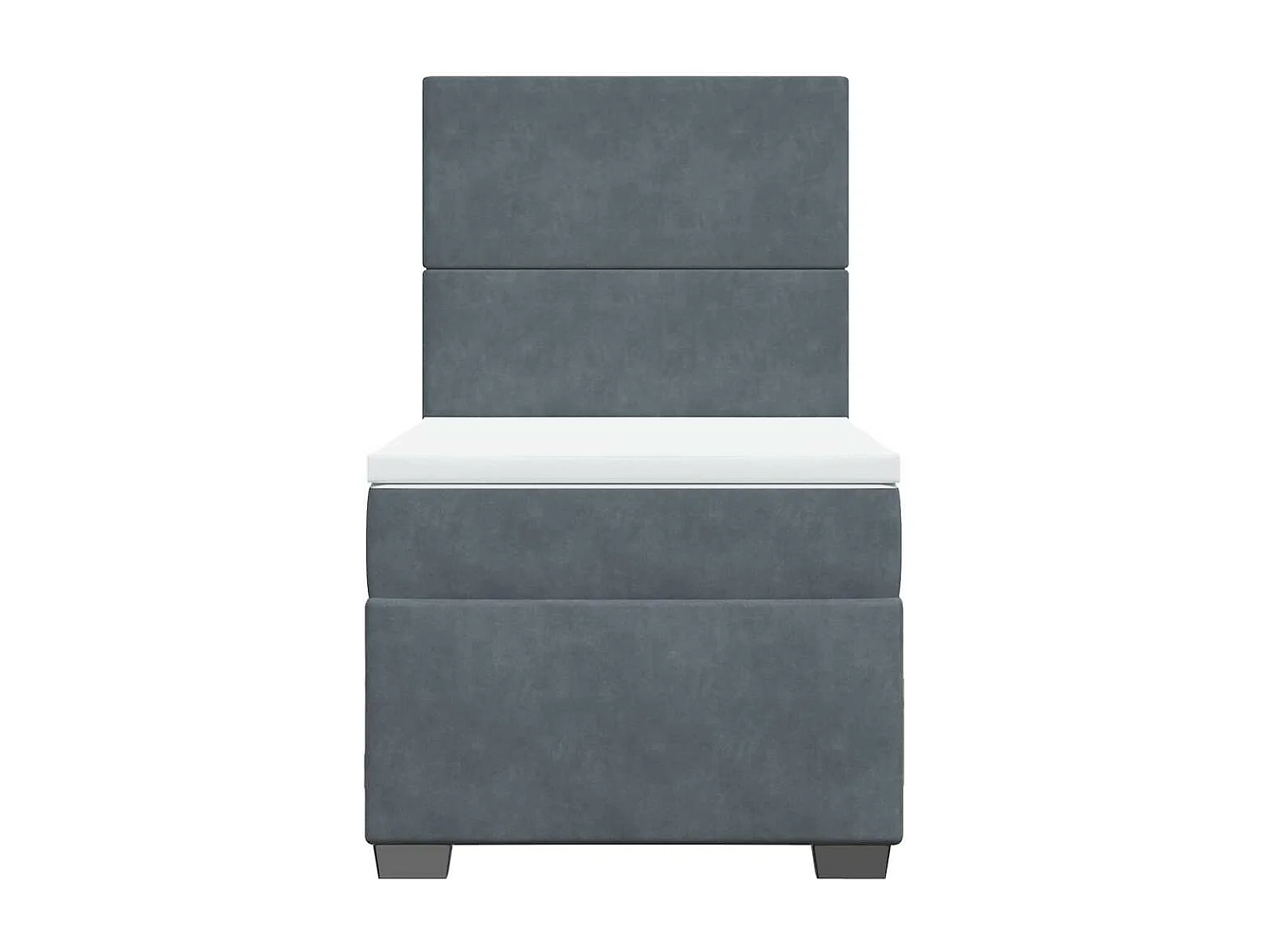 Boxspring met matras fluweel donkergrijs 90x190 cm