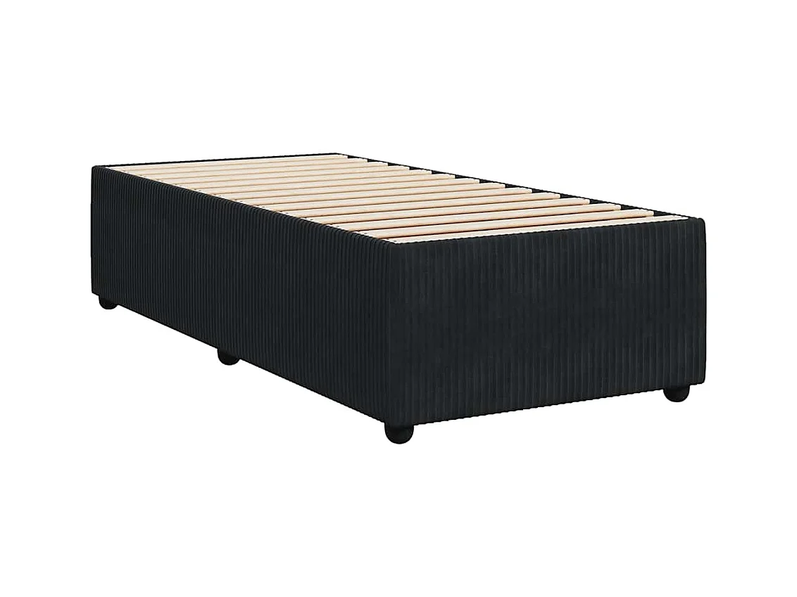 Sommier à lattes de lit avec matelas Noir 100x200 cm Velours