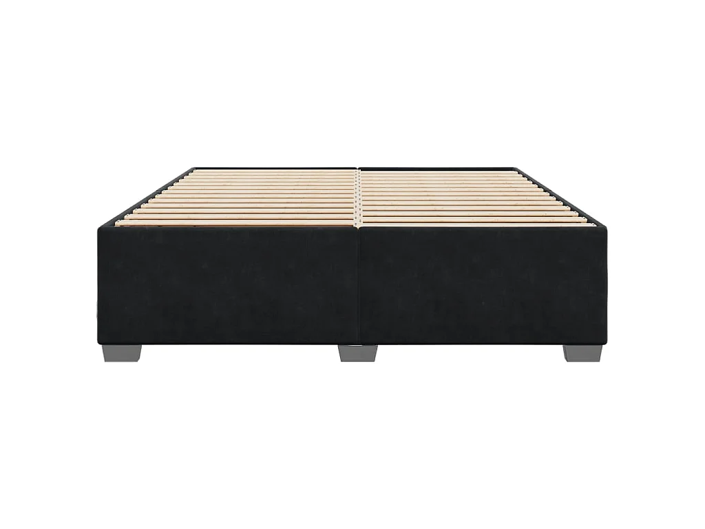 Giroletto senza Materasso Nero 200x200 cm in Velluto