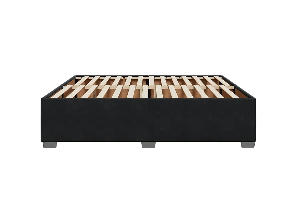 Giroletto senza Materasso Nero 200x200 cm in Velluto