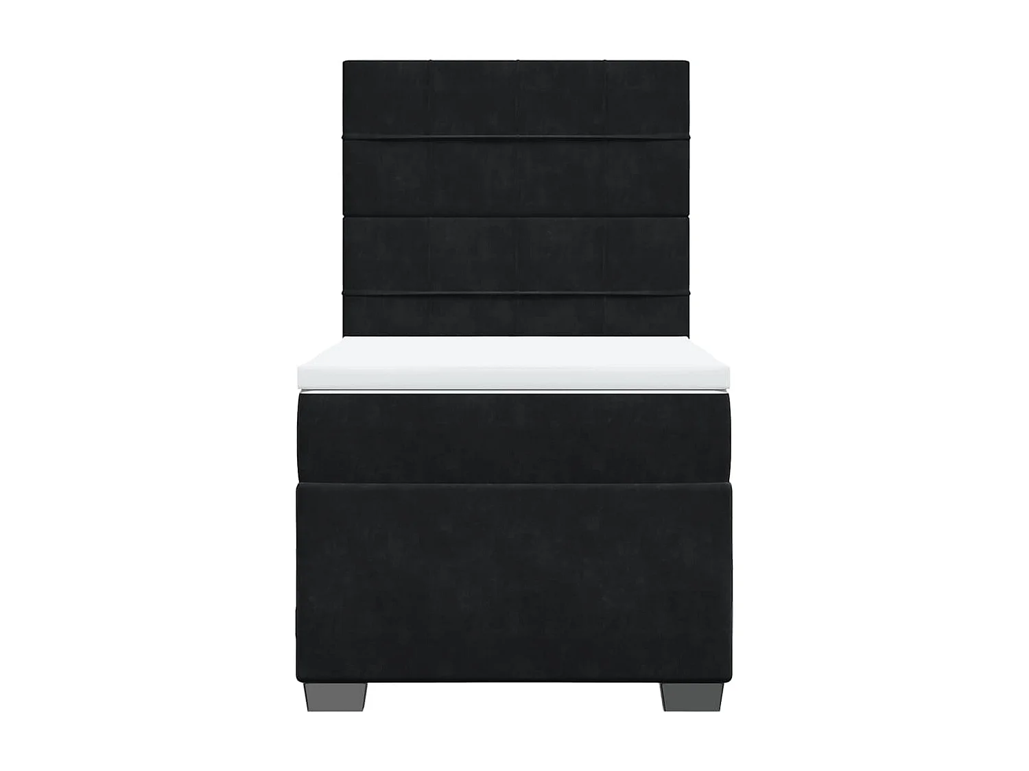 Boxspringbett mit Matratze Schwarz 90x190 cm Samt