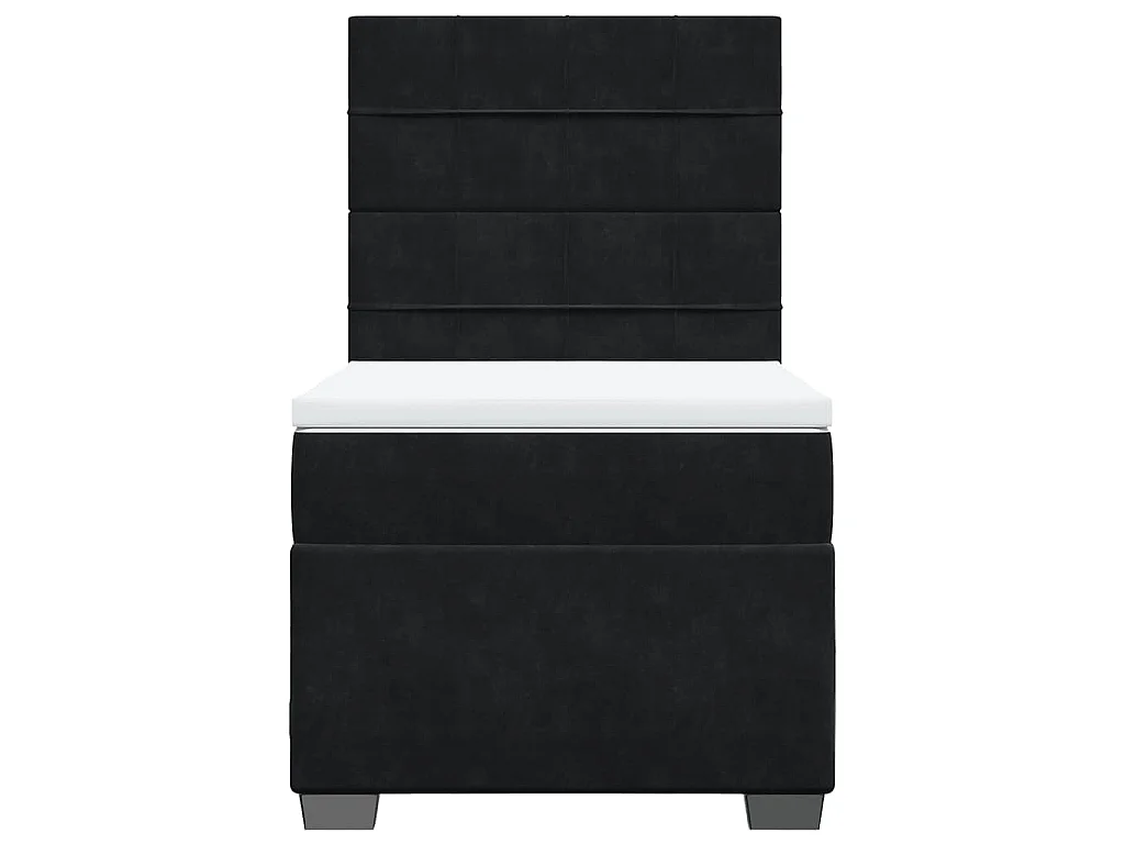 Cama com molas/colchão 90x190 cm veludo preto