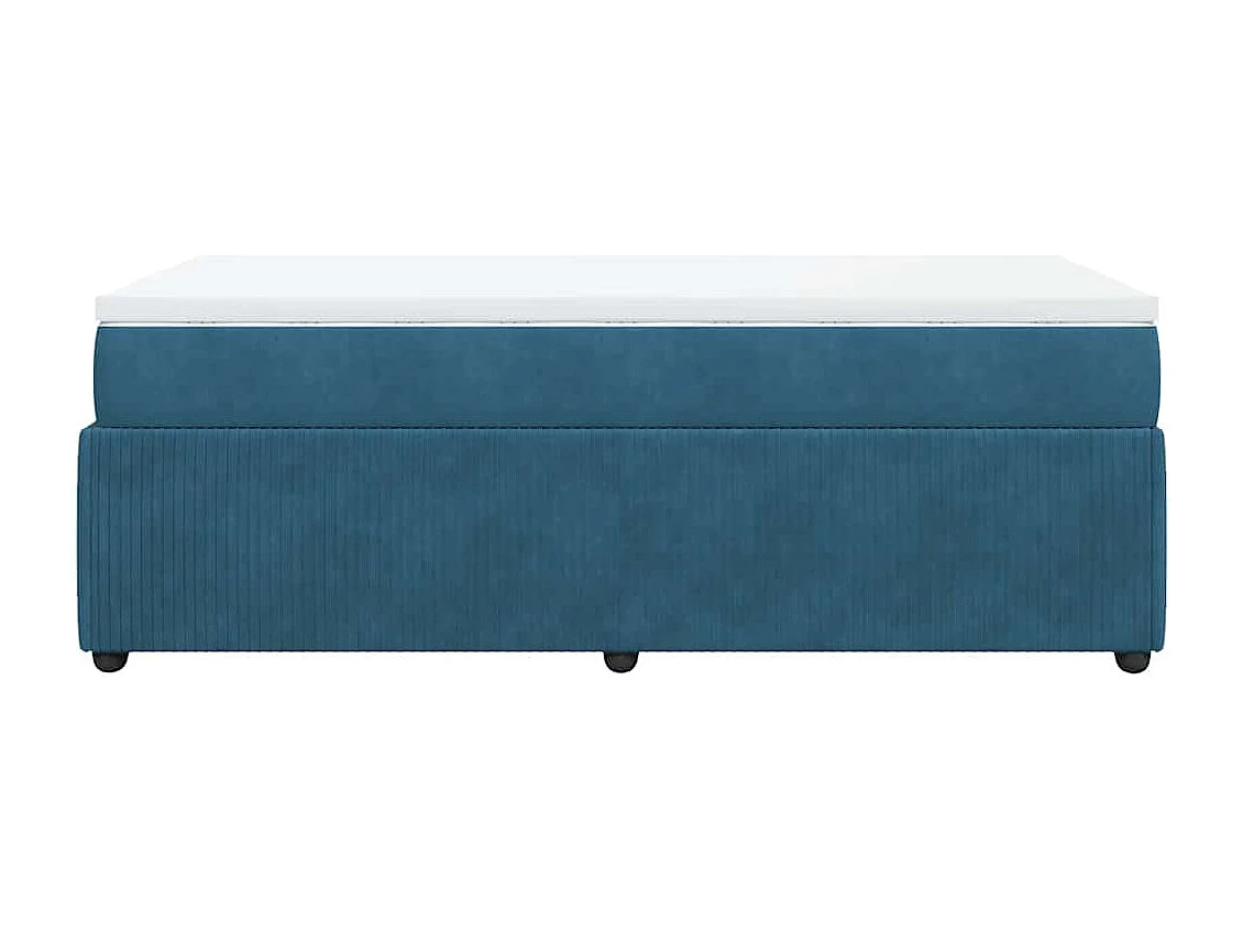 Giroletto a Molle con Materasso Blu Scuro 90x190 cm in Velluto