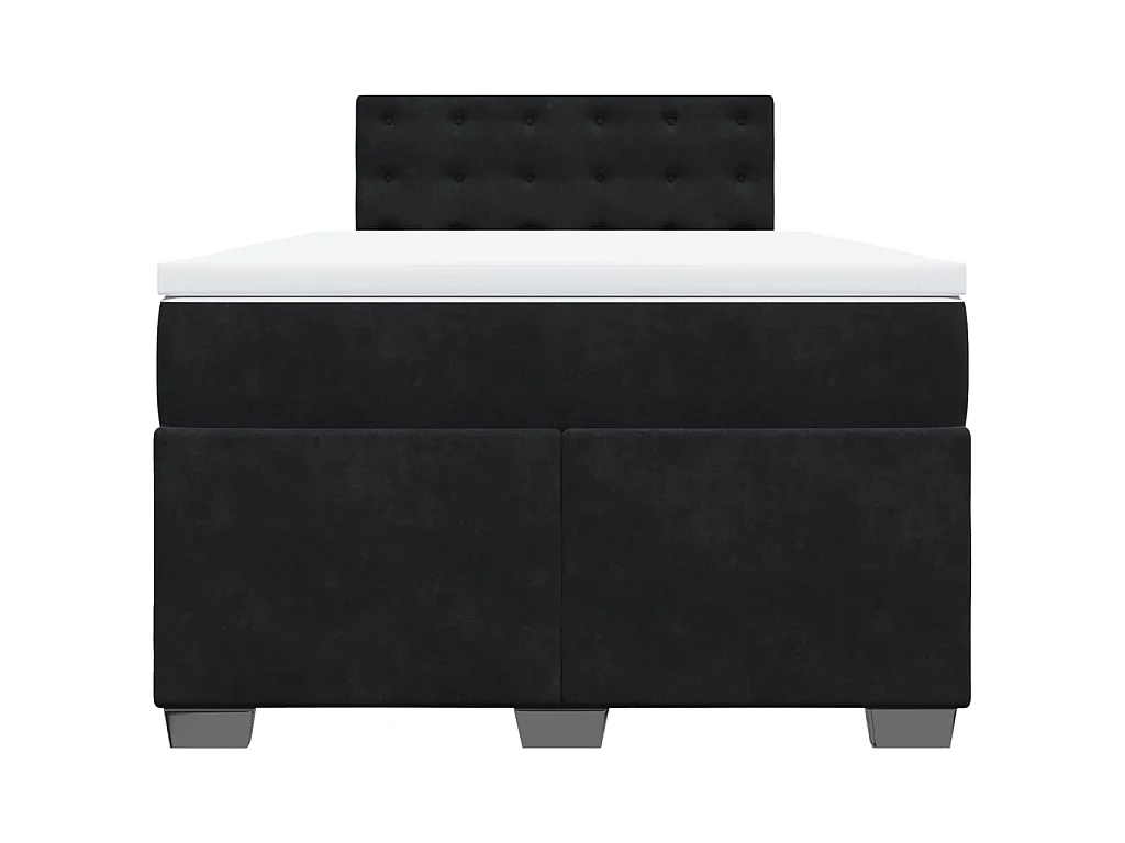 Boxspringbett mit Matratze Schwarz 120x190 cm Samt