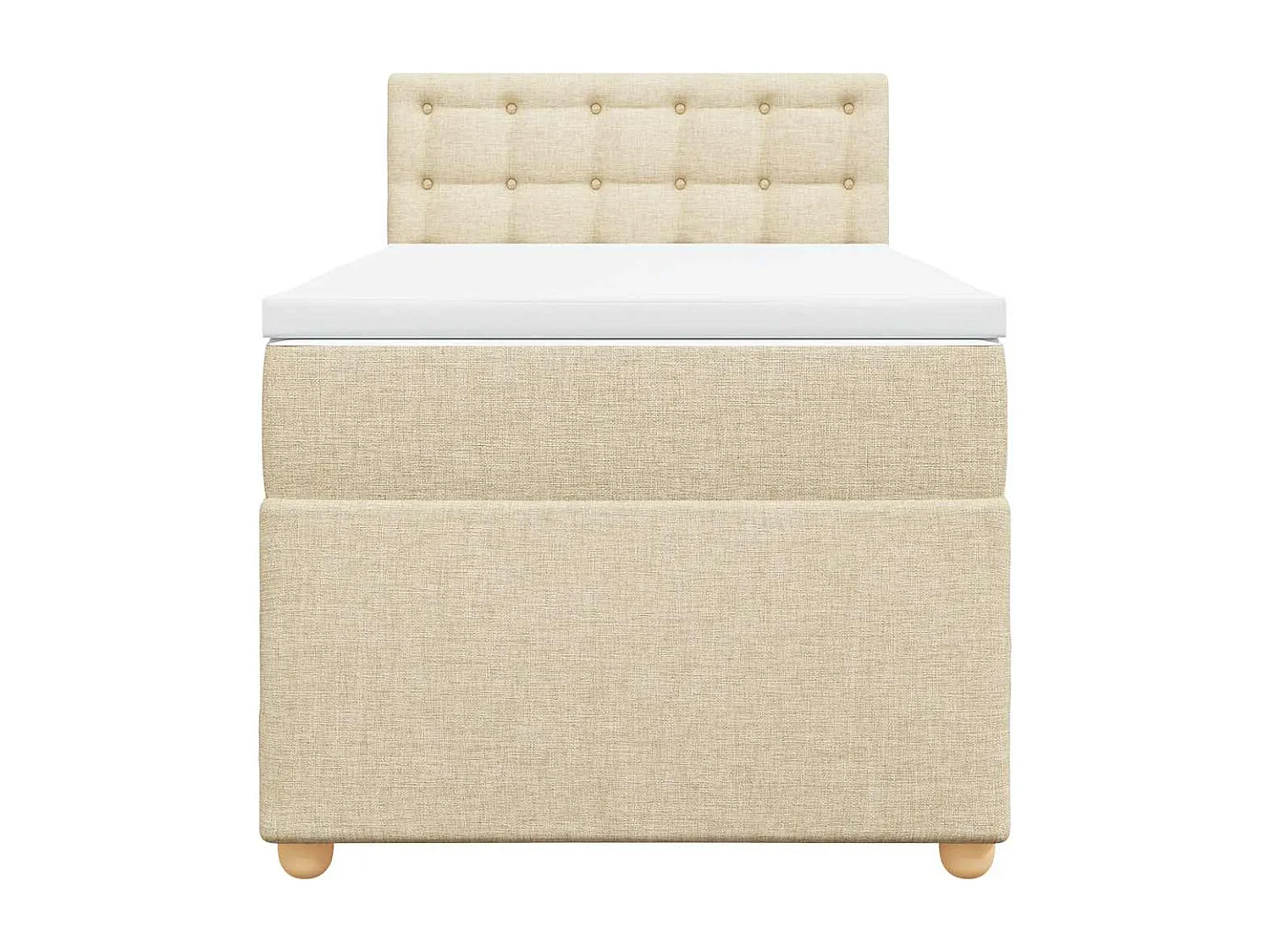 Sommier à lattes de lit avec matelas Crème 80x200 cm Tissu