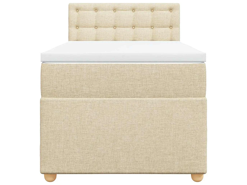 Boxspringbett mit Matratze Creme 80x200 cm Stoff