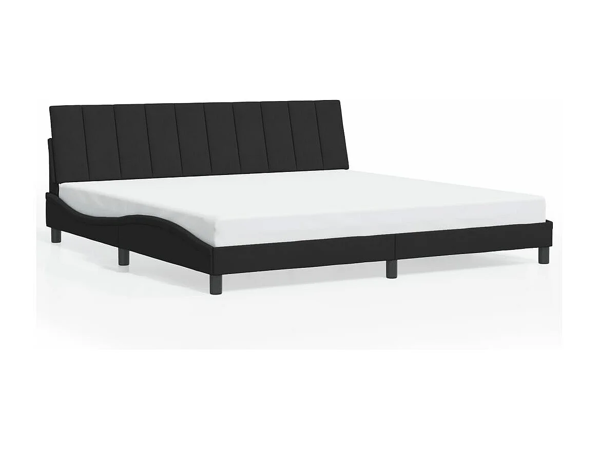 Cadre de lit avec LED sans matelas Hanko noir 200x200 cm velours