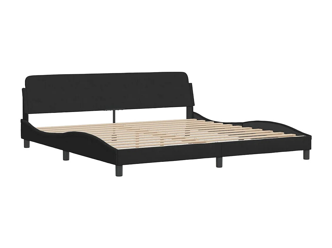 Giroletto con LED senza Materasso Hanko Nero 200x200 cm in Velluto