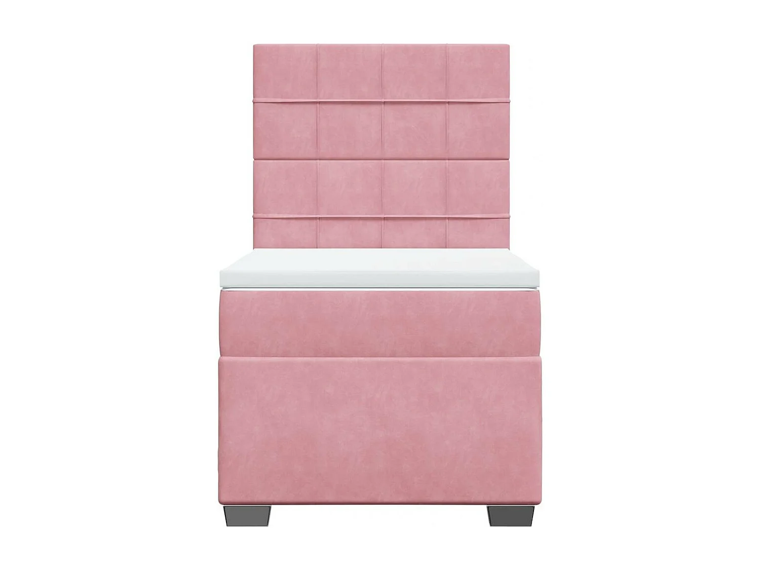 Boxspring met matras fluweel roze 90x190 cm