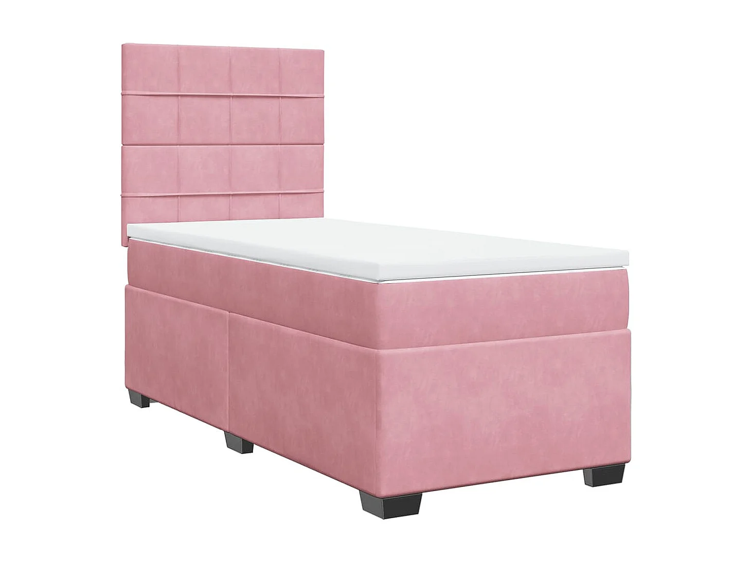 Boxspring met matras fluweel roze 90x190 cm