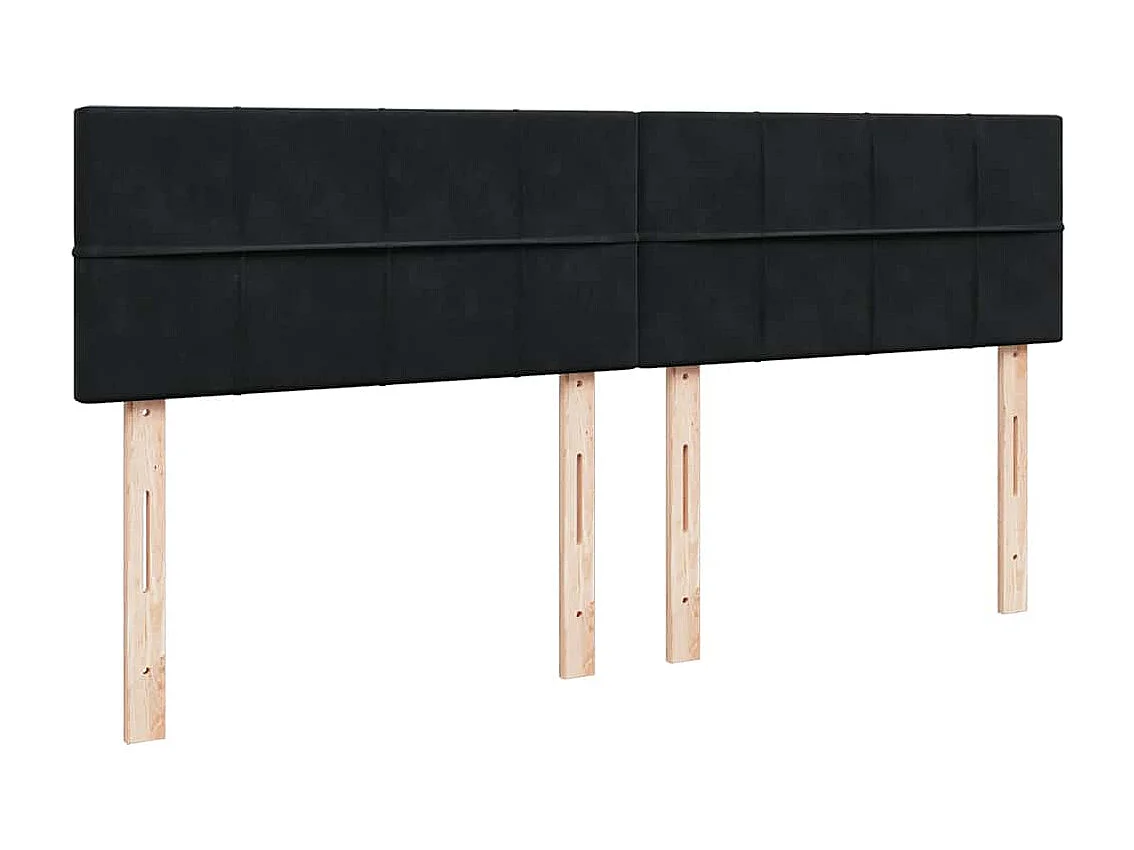 Cama box spring con colchón terciopelo negro 200x200 cm