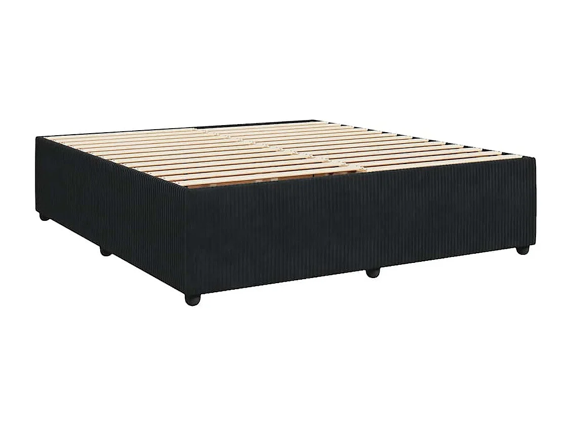 Cama box spring con colchón terciopelo negro 200x200 cm