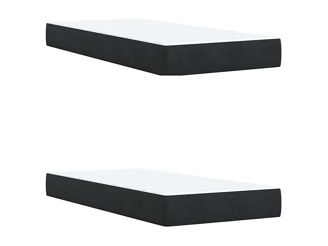 Cama box spring con colchón terciopelo negro 200x200 cm